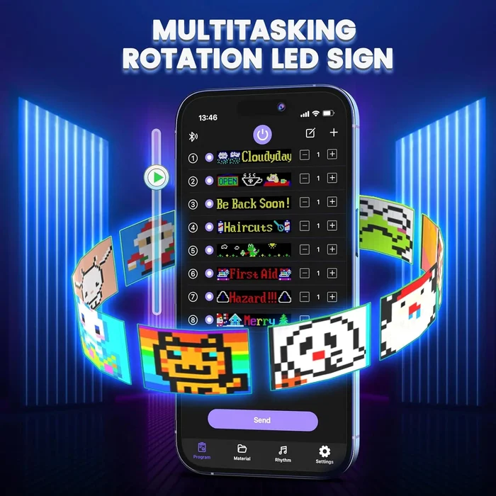 🔥Гореща разпродажба с 49% ОТСТЪПКА - ултратънък гъвкав Bluetooth LED екран