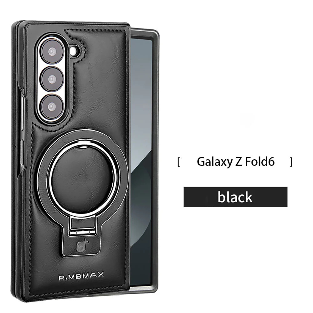 Висококачествен кожен калъф за телефон с магнитна стойка за Galaxy Z Fold 6/5/4/3