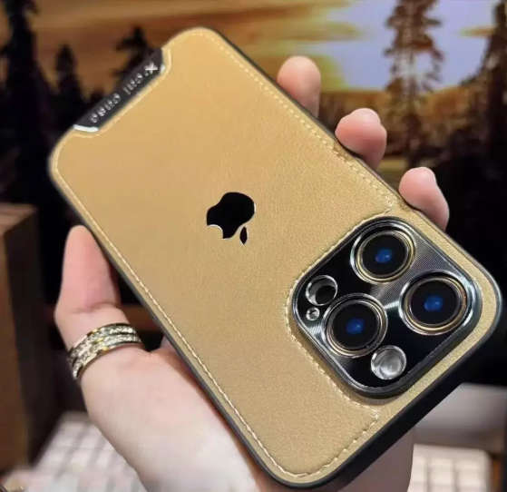 Подходящ за калъф за мобилен телефон Apple 16/15/14/13 с кожена текстура и неплъзгащ се калъф за мобилен телефон