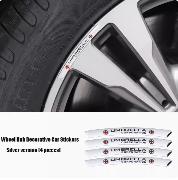 3D метален автомобилен стикер с персонално колело (4 бр.)