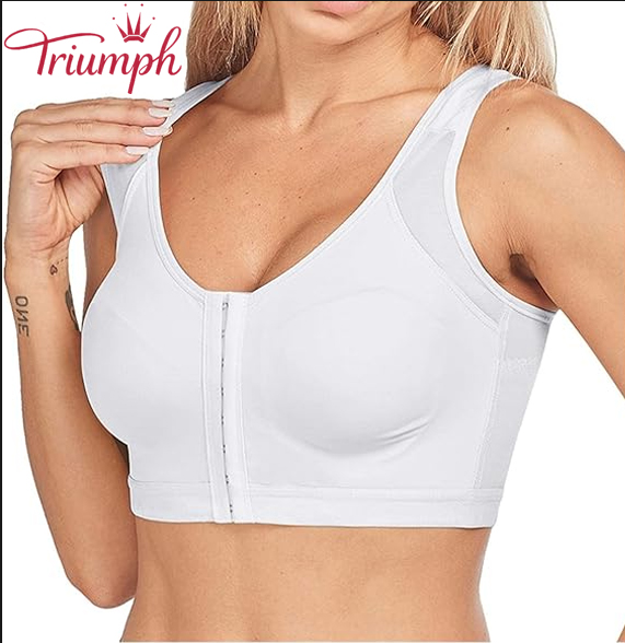 Triumph - Сутиен с връзки отпред, кръгло деколте, едноцветен 【75A-110E】