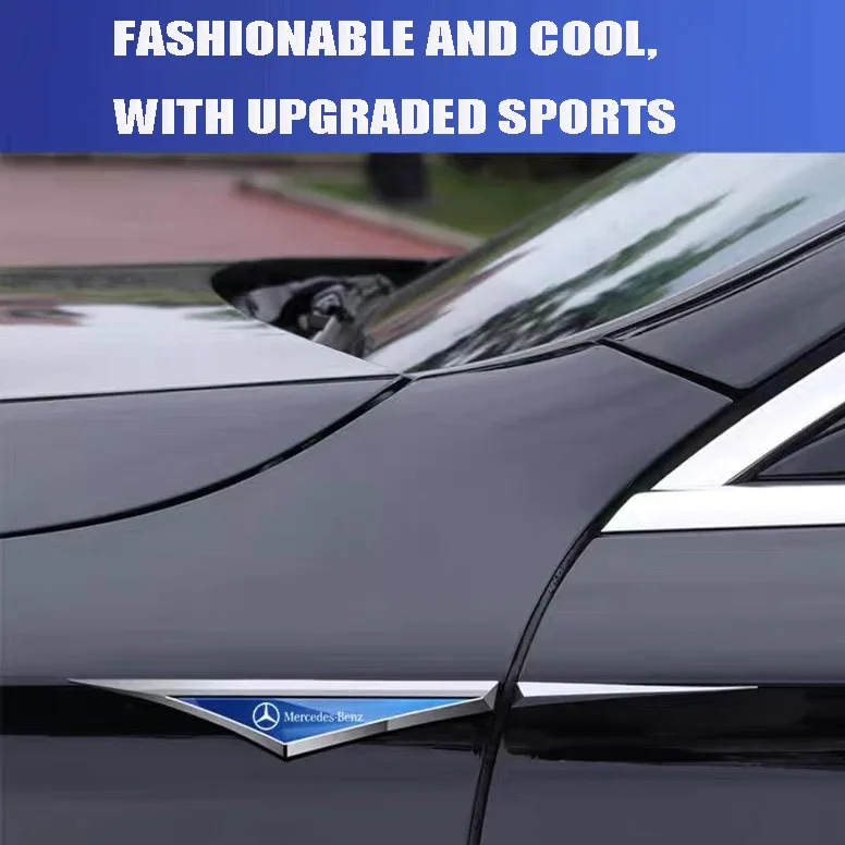 3D декоративен стикер с лого на кола, калник на перката на автомобила