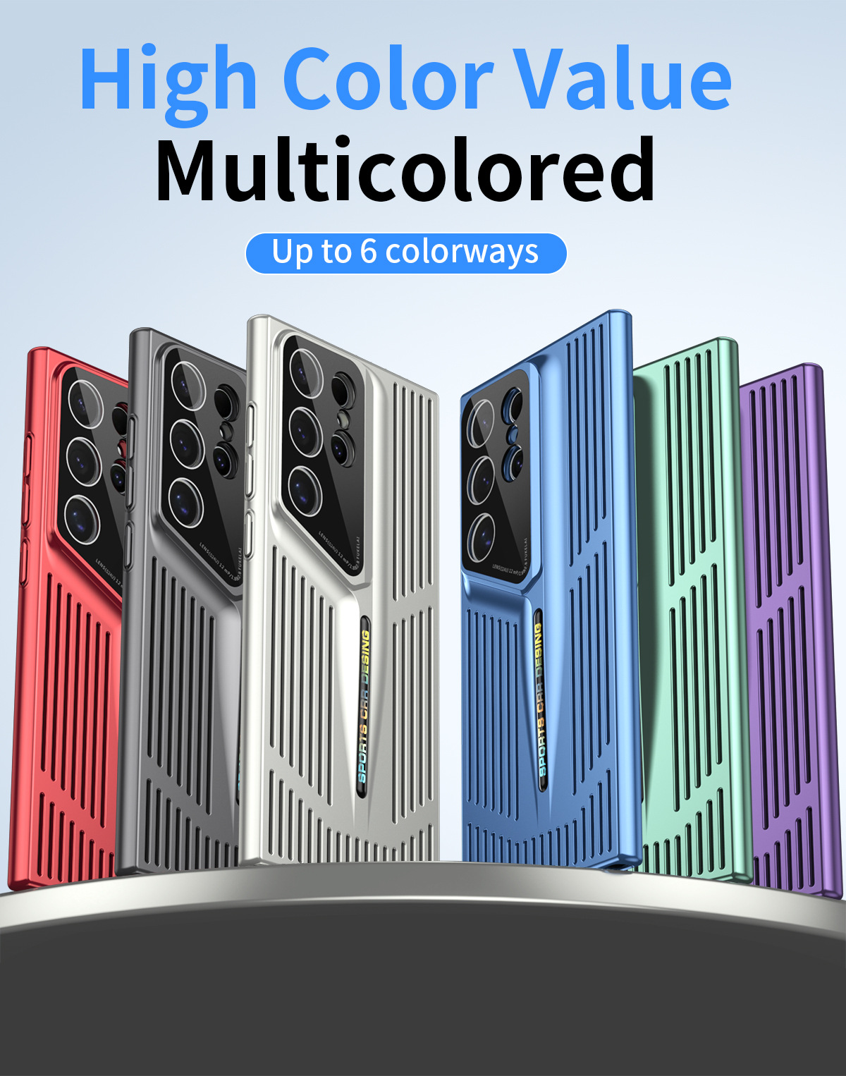 Подходящ за серия Samsung S24/23, ултра тънък защитен калъф против падане с покритие за разсейване на топлината