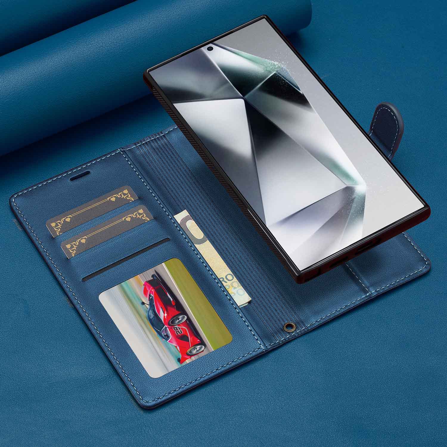 Подходящ за калъф за мобилен телефон Samsung S24 S23 Две в едно Магнитен кожен калъф