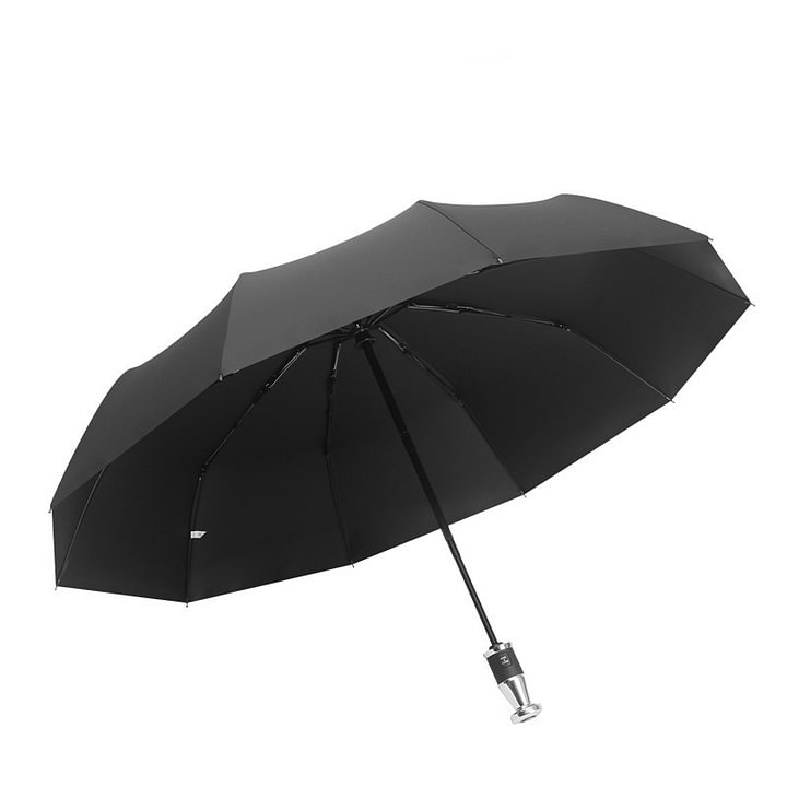 VIP Business składany parasol gumowy z dziesięcioma kośćmi w kolorze czarnym