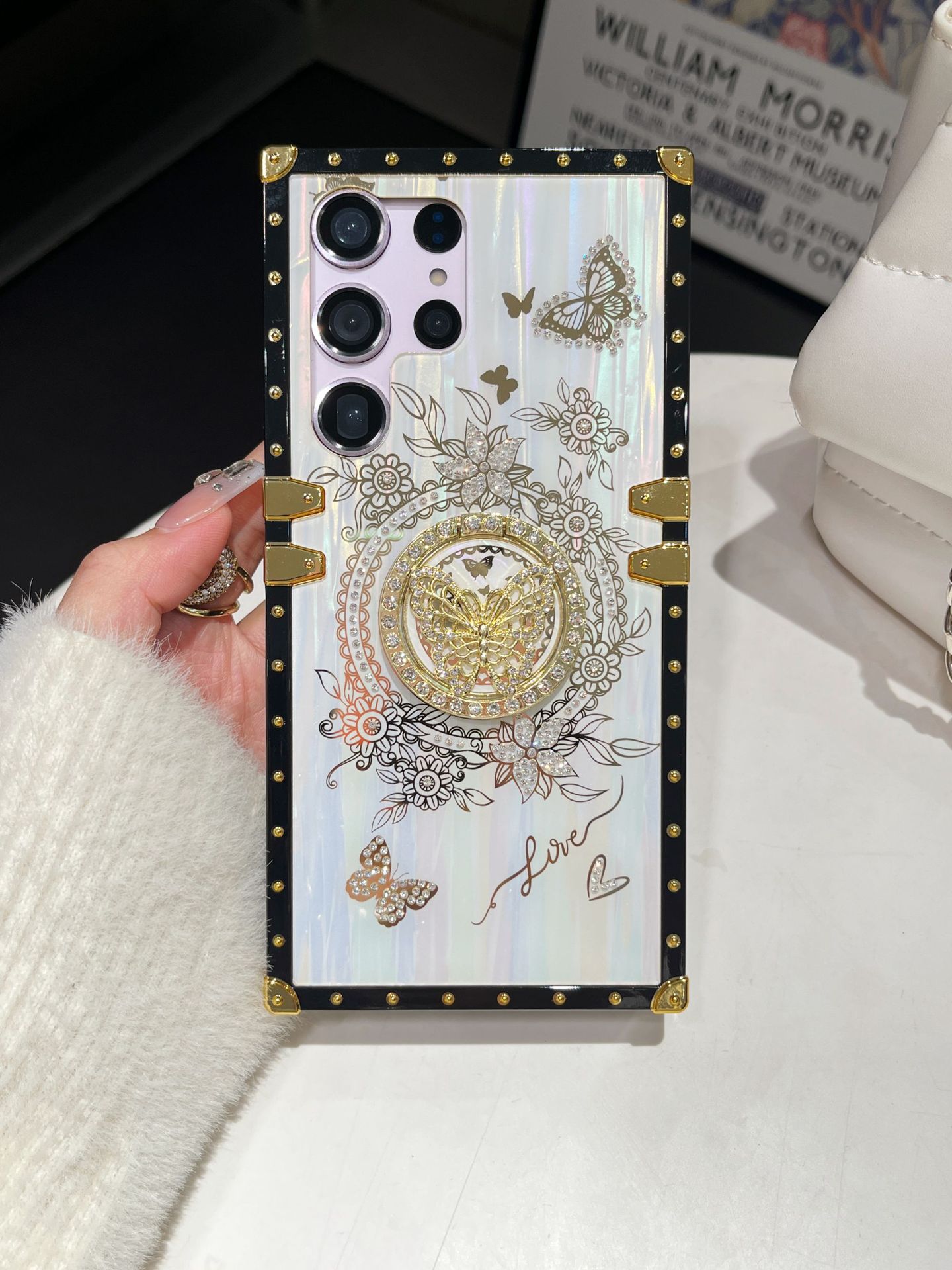 Калъф за телефон Samsung Rhinestone Butterfly