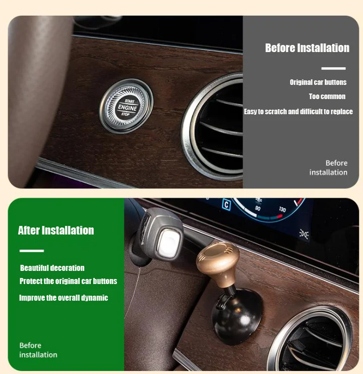 Творческо метално лого на кола, лост за стартиране с един бутон (тип ароматерапия)