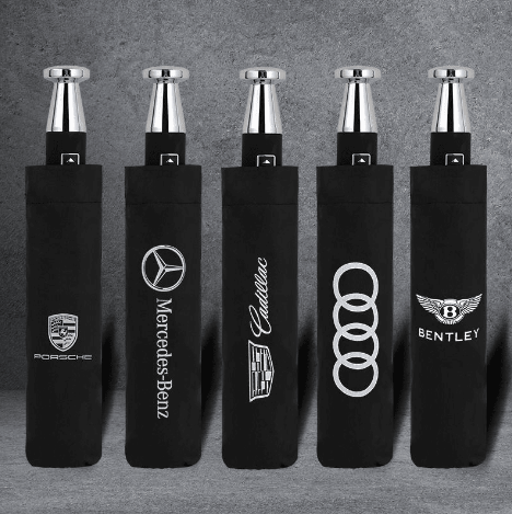 VIP Business składany parasol gumowy z dziesięcioma kośćmi w kolorze czarnym