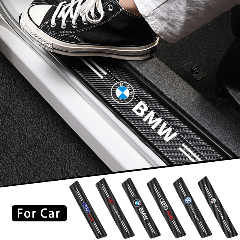 Протектор за праг на кола от въглеродни влакна (4 броя/1 комплект)