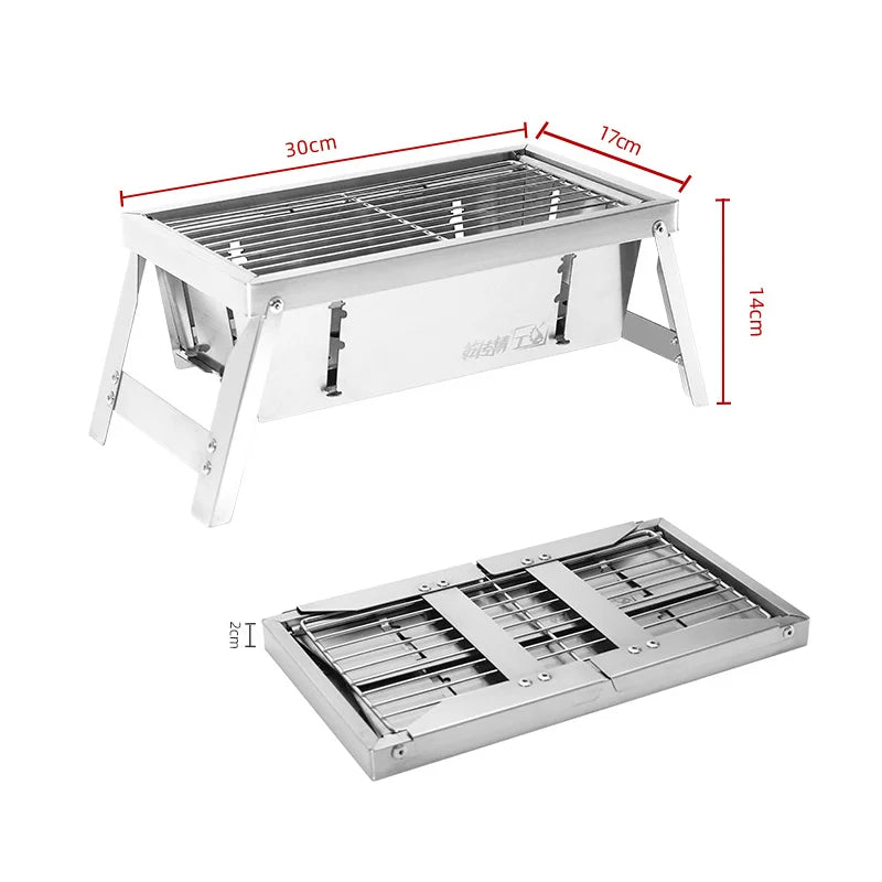 Къмпинг грил от неръждаема стомана