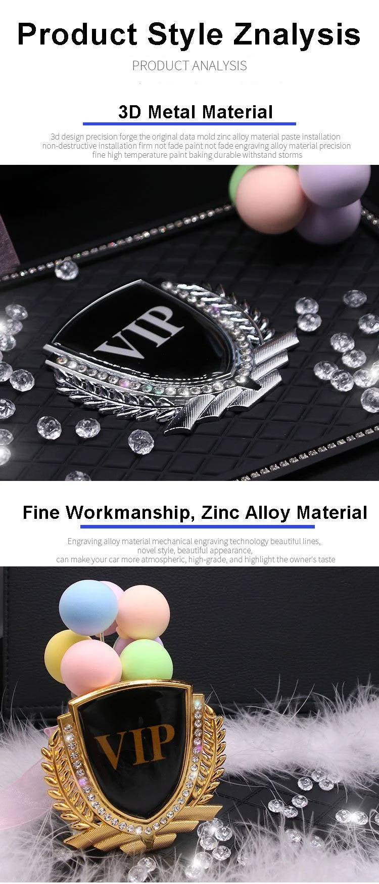 Гореща разпродажба през 2024 г.🎉50% отстъпка🎉3D креативен стикер за кола с метален пшеничен диамант