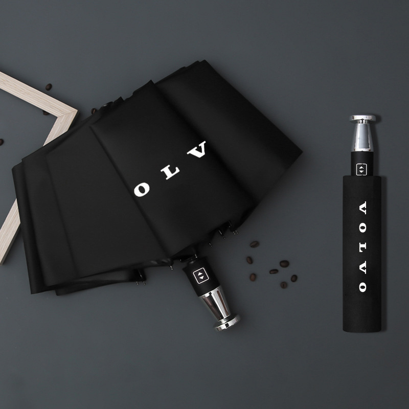 VIP Business składany parasol gumowy z dziesięcioma kośćmi w kolorze czarnym