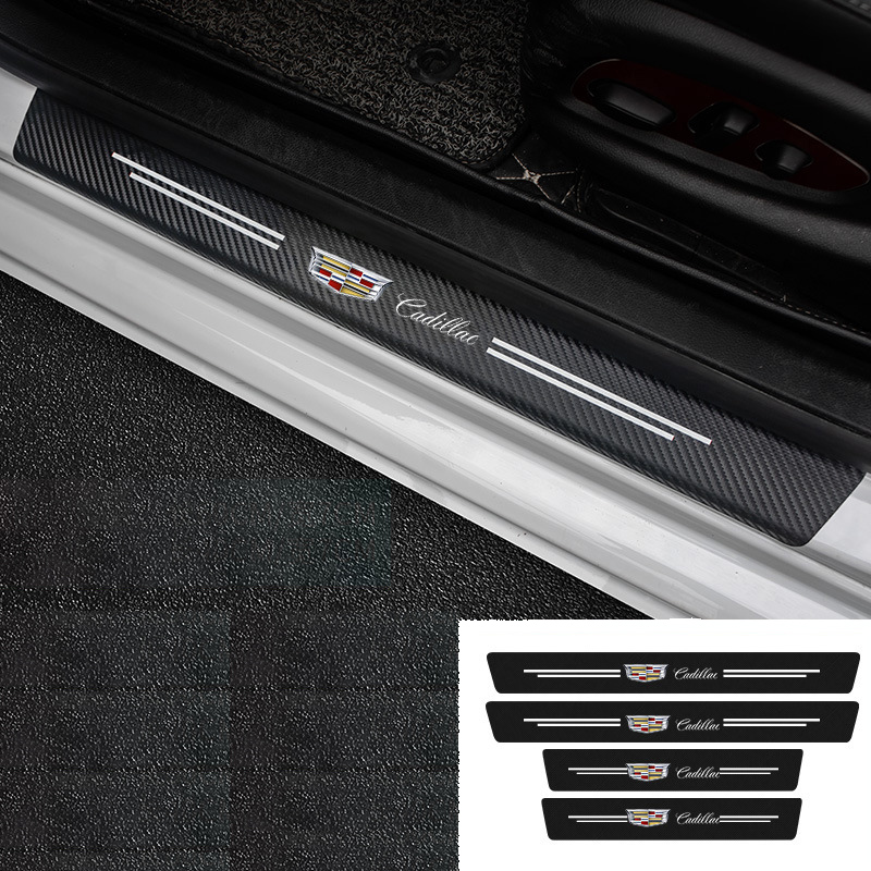 Протектор за праг на кола от въглеродни влакна (4 броя/1 комплект)