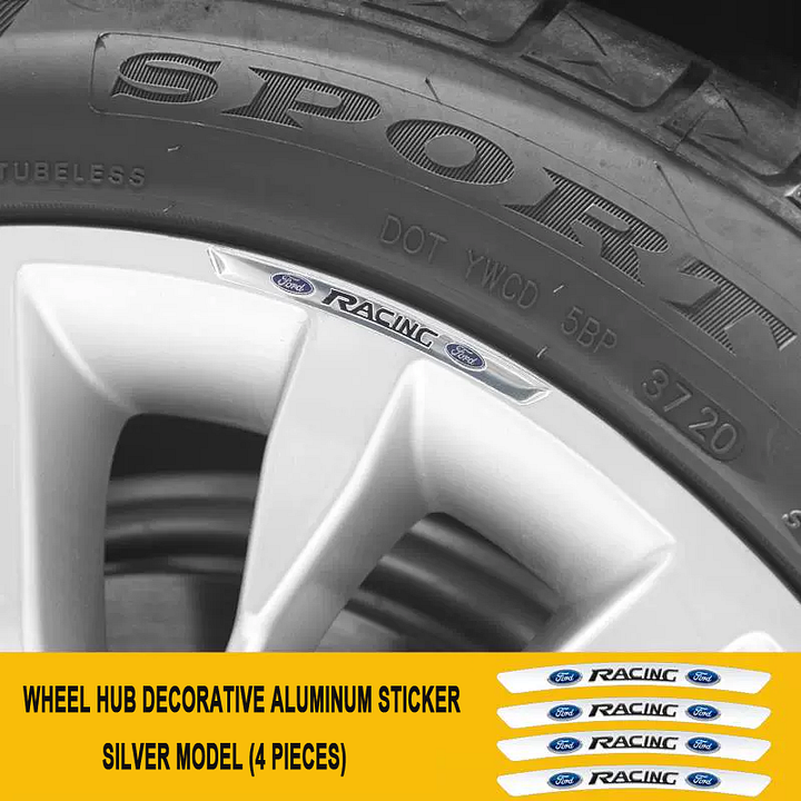 3D метален автомобилен стикер с персонално колело (4 бр.)