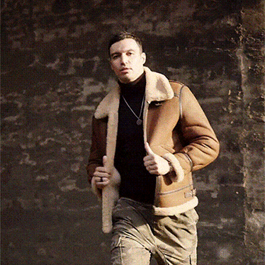 Δερμάτινο και κασμιρένιο bomber jacket