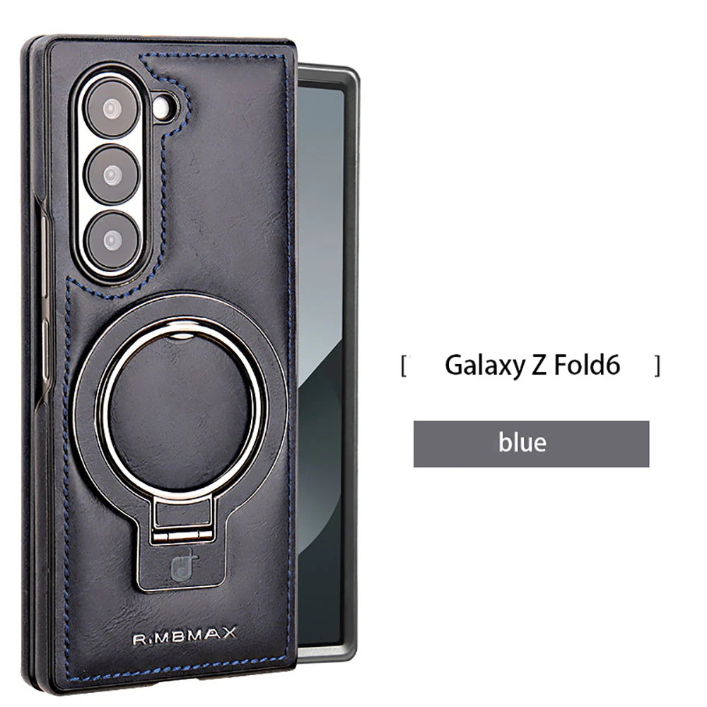 Висококачествен кожен калъф за телефон с магнитна стойка за Galaxy Z Fold 6/5/4/3