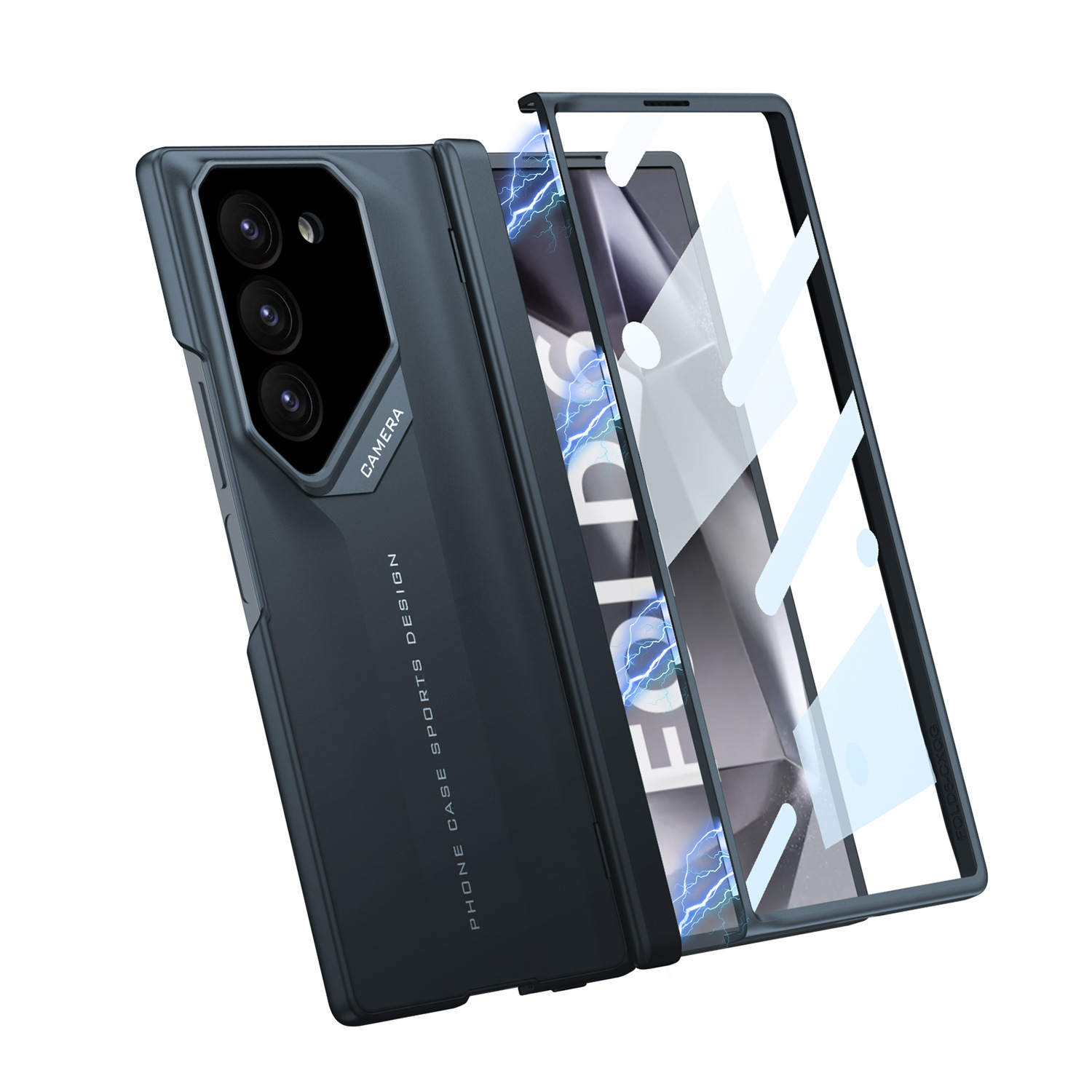 DESIGN SPORTIV | Carcasa pentru telefon cu balama magnetica rezistenta la socuri cu protectie de ecran pentru Galaxy Z Fold 6/5/4/3