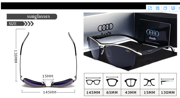 Оригинални мъжки слънчеви очила Audi 2024