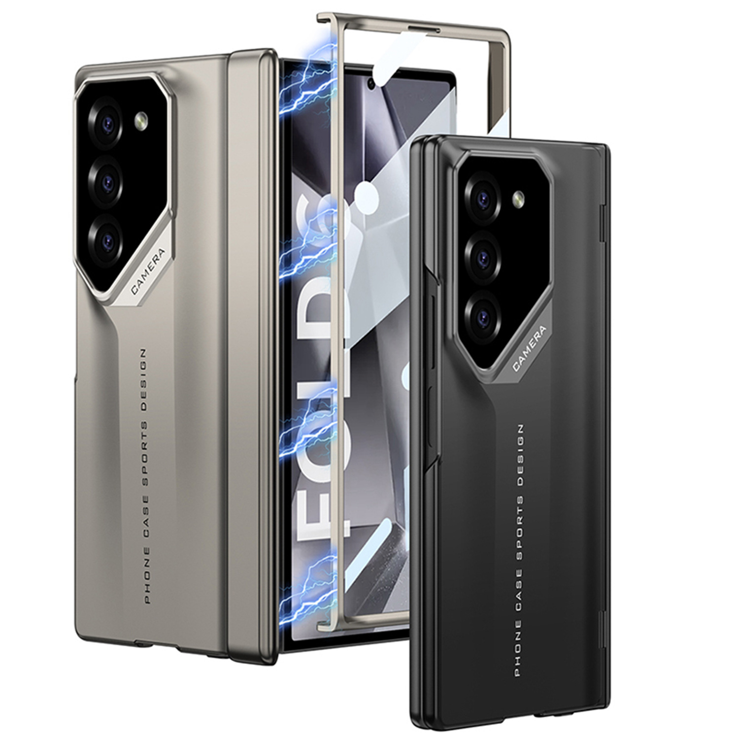 DESIGN SPORTIV | Carcasa pentru telefon cu balama magnetica rezistenta la socuri cu protectie de ecran pentru Galaxy Z Fold 6/5/4/3