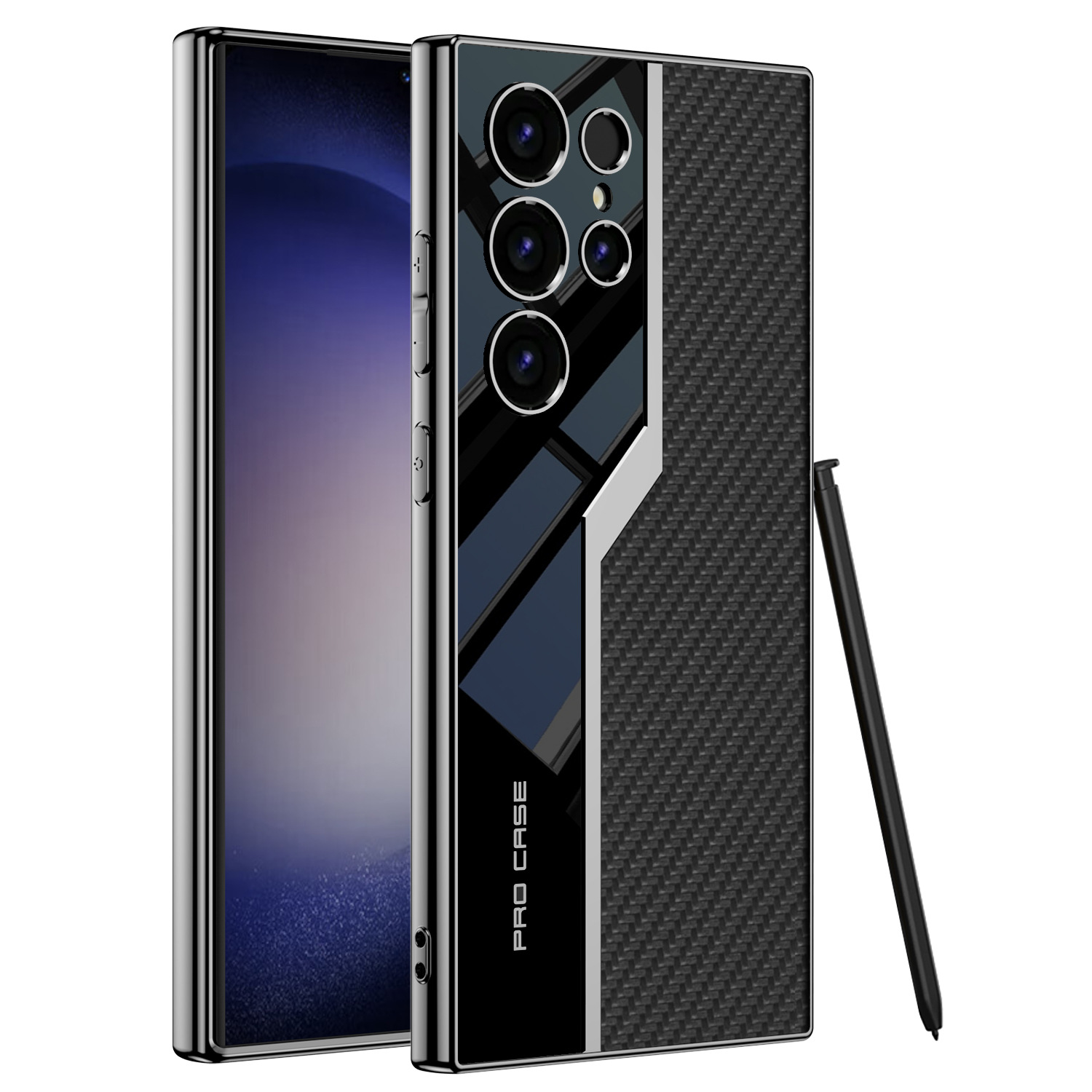 Husă uimitoare de top din piele galvanizată pentru afaceri pentru Samsung Galaxy