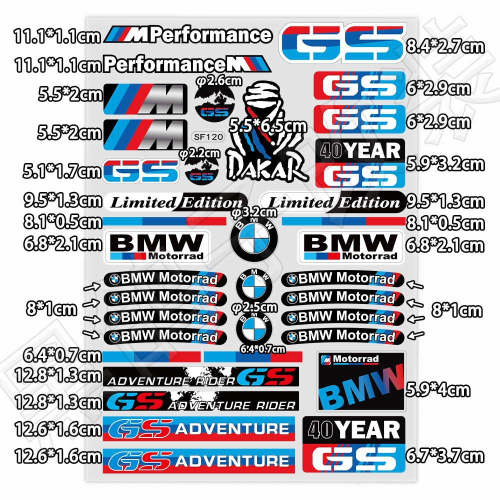 Подходящи за светлоотразителни стикери за мотоциклети - BMW, Suzuki