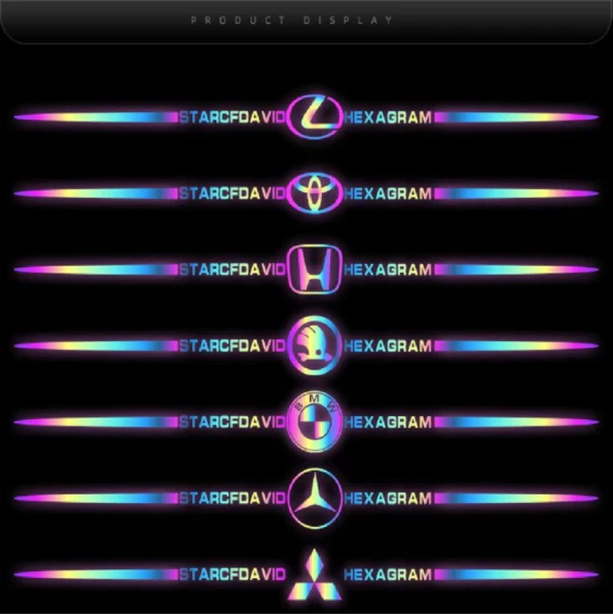 Autocolante auto reflectorizante laser color 3D ✨Set de 6 piese✨