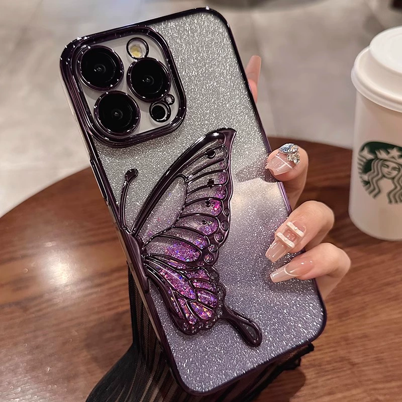 Предлага се за iPhone Луксозен калъф за телефон Quicksand Butterfly