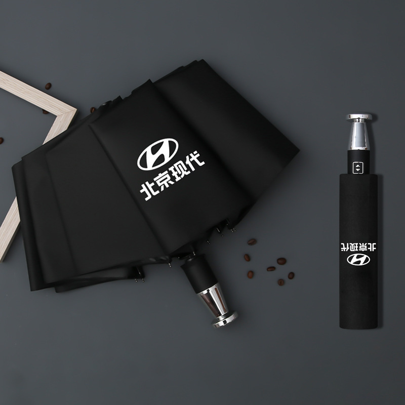 VIP Business składany parasol gumowy z dziesięcioma kośćmi w kolorze czarnym