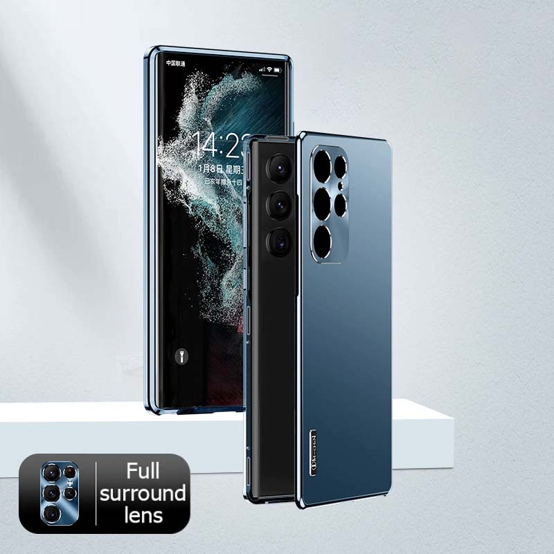 Калъф с магнитна алуминиева метална рамка Samsung Galaxy за S25 S24 S23 22 21синьо Ultra Plus