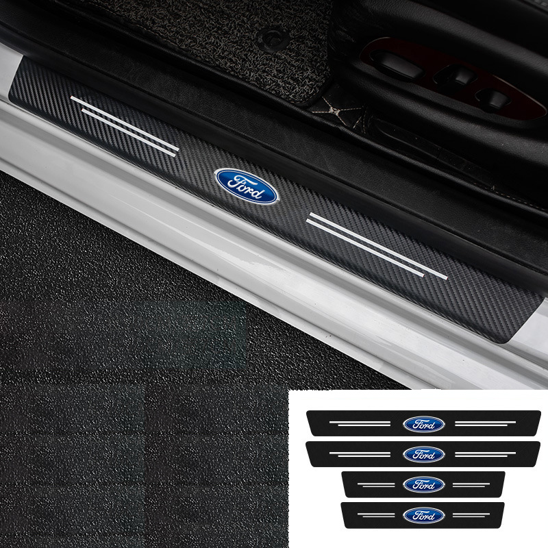 Протектор за праг на кола от въглеродни влакна (4 броя/1 комплект)