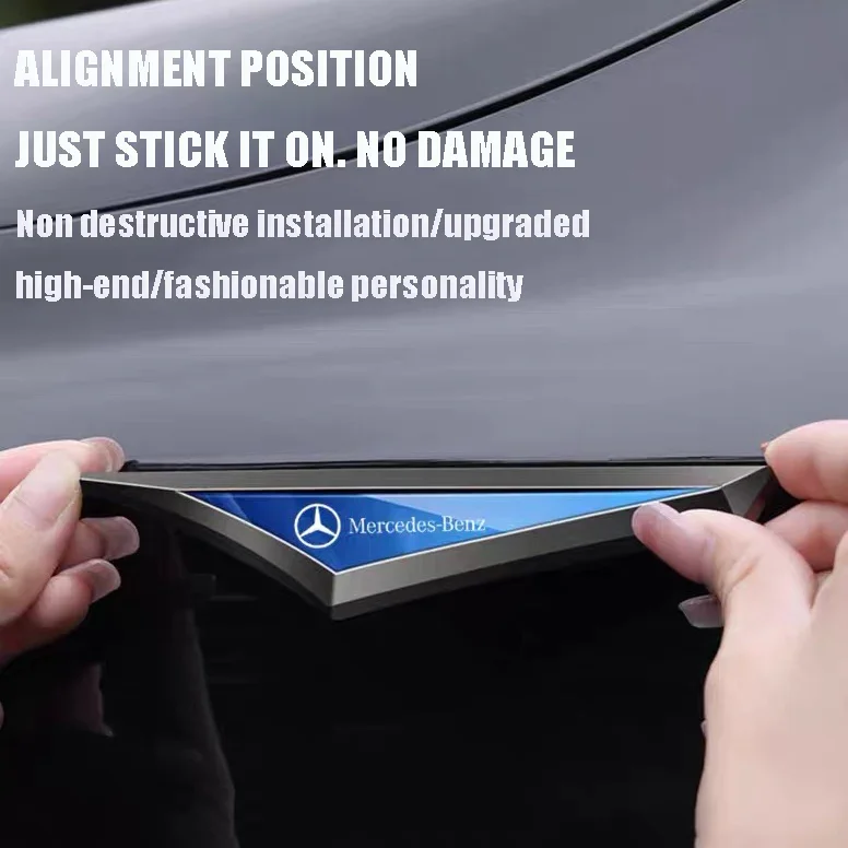 3D декоративен стикер с лого на кола, калник на перката на автомобила