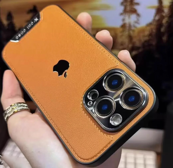 Подходящ за калъф за мобилен телефон Apple 16/15/14/13 с кожена текстура и неплъзгащ се калъф за мобилен телефон