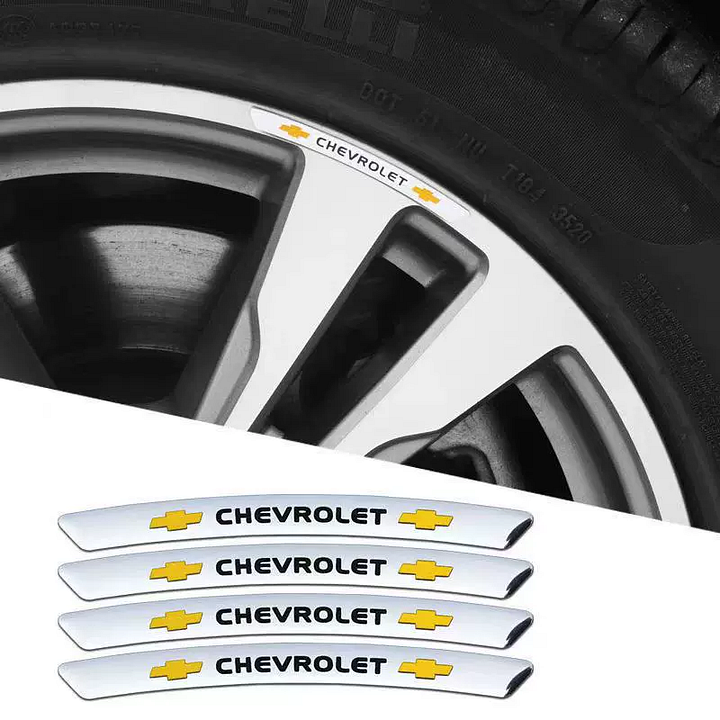 3D метален автомобилен стикер с персонално колело (4 бр.)