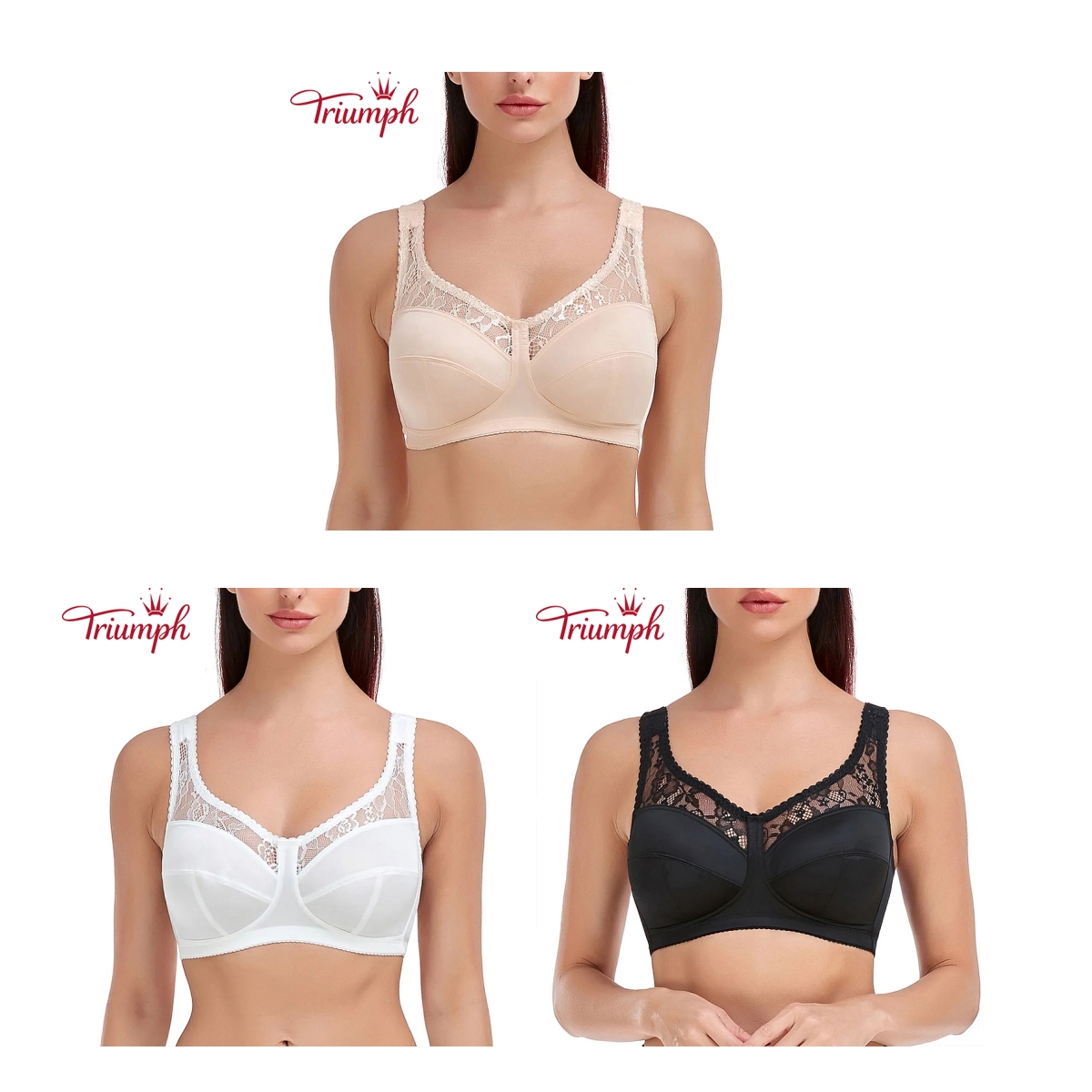 Triumph - комплект от 3 части🔥Секси дантелено бельо, ултра тънък сутиен