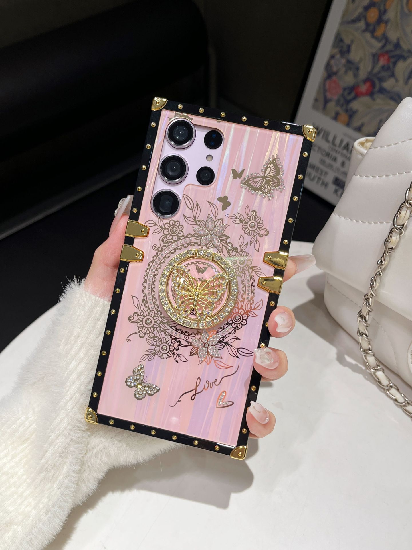 Калъф за телефон Samsung Rhinestone Butterfly