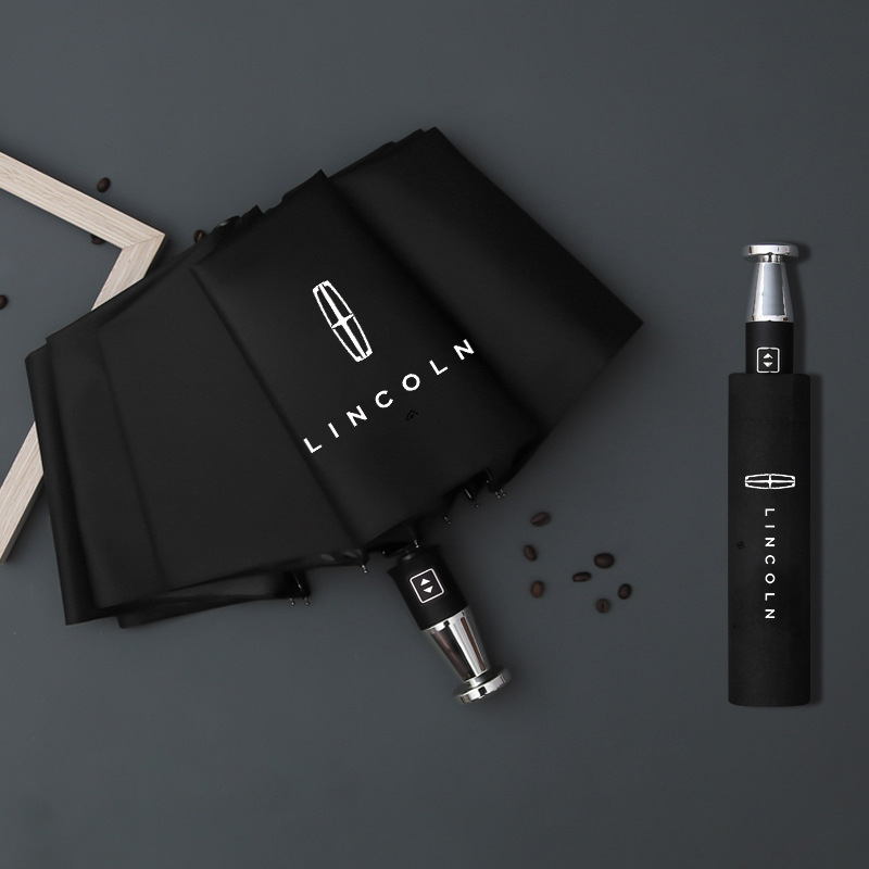 VIP Business składany parasol gumowy z dziesięcioma kośćmi w kolorze czarnym