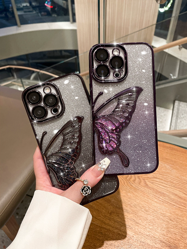 Предлага се за iPhone Луксозен калъф за телефон Quicksand Butterfly