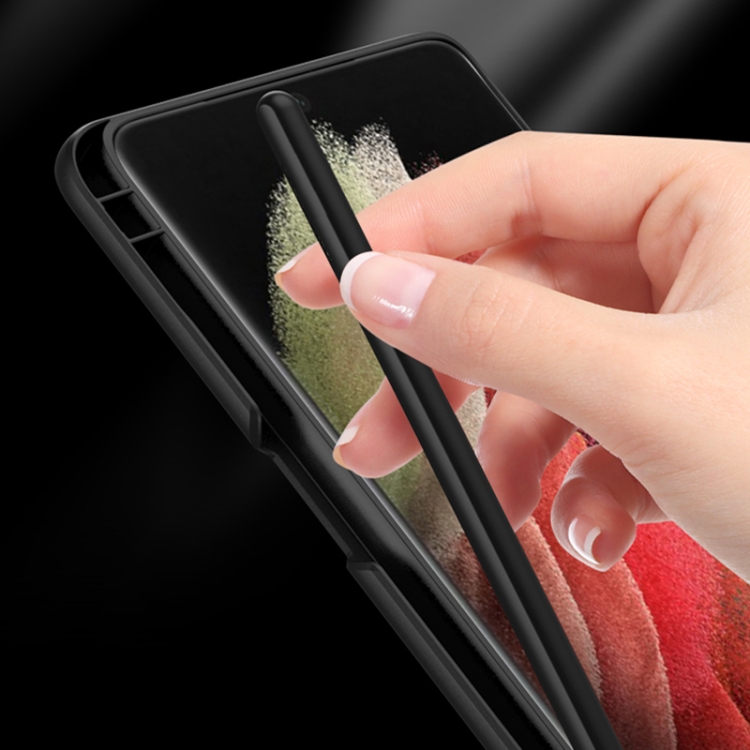 适用于三星 Galaxy S21 Ultra 5G GKK 超薄防摔手机壳 带支架&笔槽&手写笔（黑色） - B2