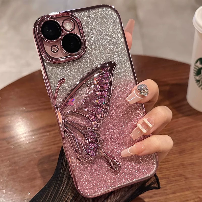 Предлага се за iPhone Луксозен калъф за телефон Quicksand Butterfly