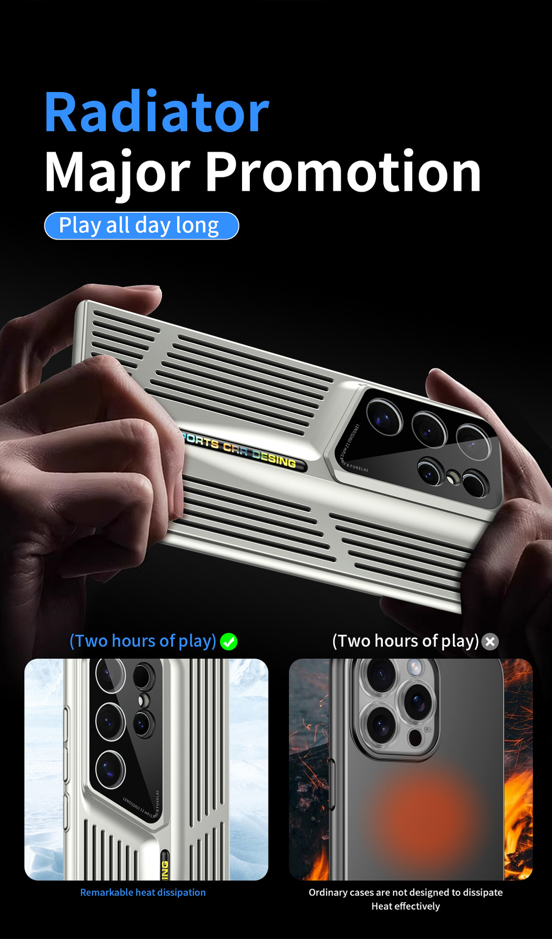 Подходящ за серия Samsung S24/23, ултра тънък защитен калъф против падане с покритие за разсейване на топлината