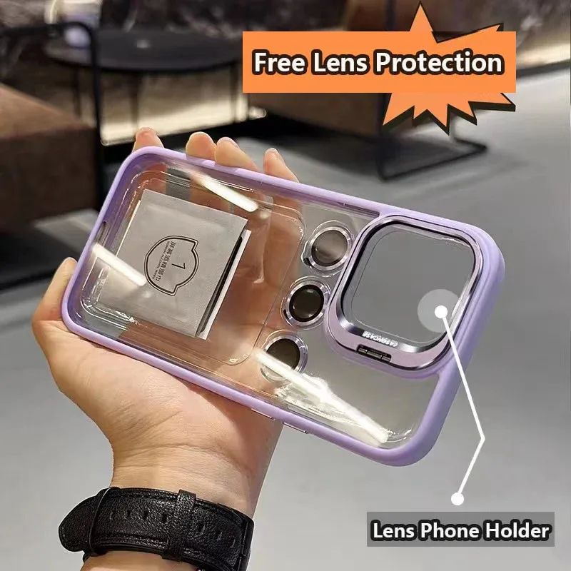 📱✨ Θήκη iPhone με Αόρατη Μεταλλική Στήριξη Φακών Κάμερας