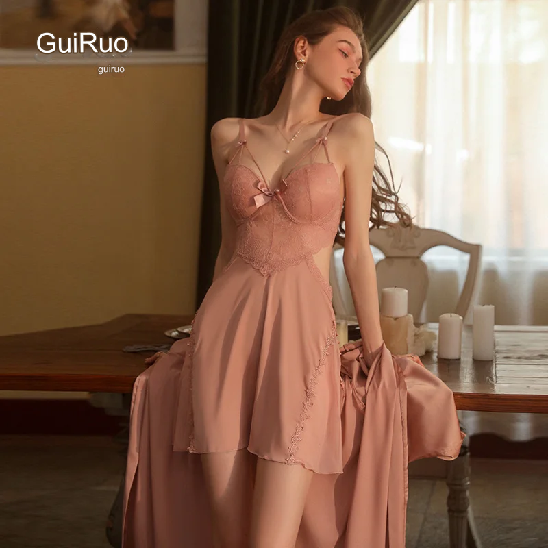 💗💃Σέξι πιτζάμες με push-ups και επιθέματα στήθους💖 Ανώμαλη φούστα δαντέλα με τιράντες💖Το απαλό άγγιγμα του δέρματος σας βοηθά να κοιμάστε καλά.