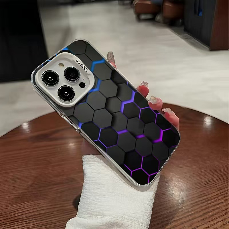 Νέα θήκη Premium Honeycomb Cube για iPhone Μοντέρνας μάρκας, αντικραδασμική, εύχρηστη με παγωμένη οθόνη, κατάλληλη για iPhone 16/15/14/13/12/11/16 Pro Max/15 Pro Max/Plus/X/XS/XR/XS