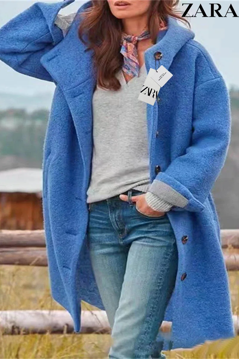 [ZARA®]💗💃2023 Φθινόπωρο και Χειμώνα Νέο μάλλινο πουκάμισο υψηλής ποιότητας με γιακά Γυναικείο μάλλινο μπουφάν