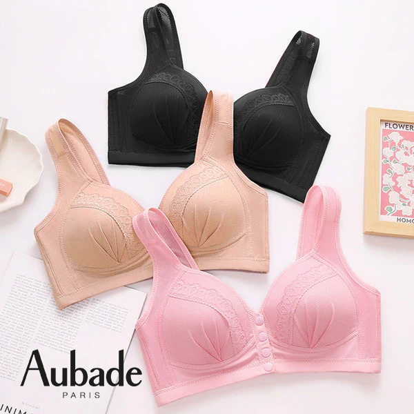 ✨Aubade 👙 2024 Μπροστινό κλείσιμο, Βαμβακερό σουτιέν φιλικό προς το δέρμα, που αναπνέει 【1+1 Δωρεάν】