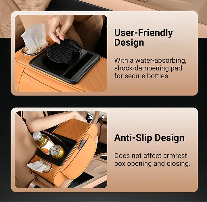 Secure Fit Car Armrest Organizer