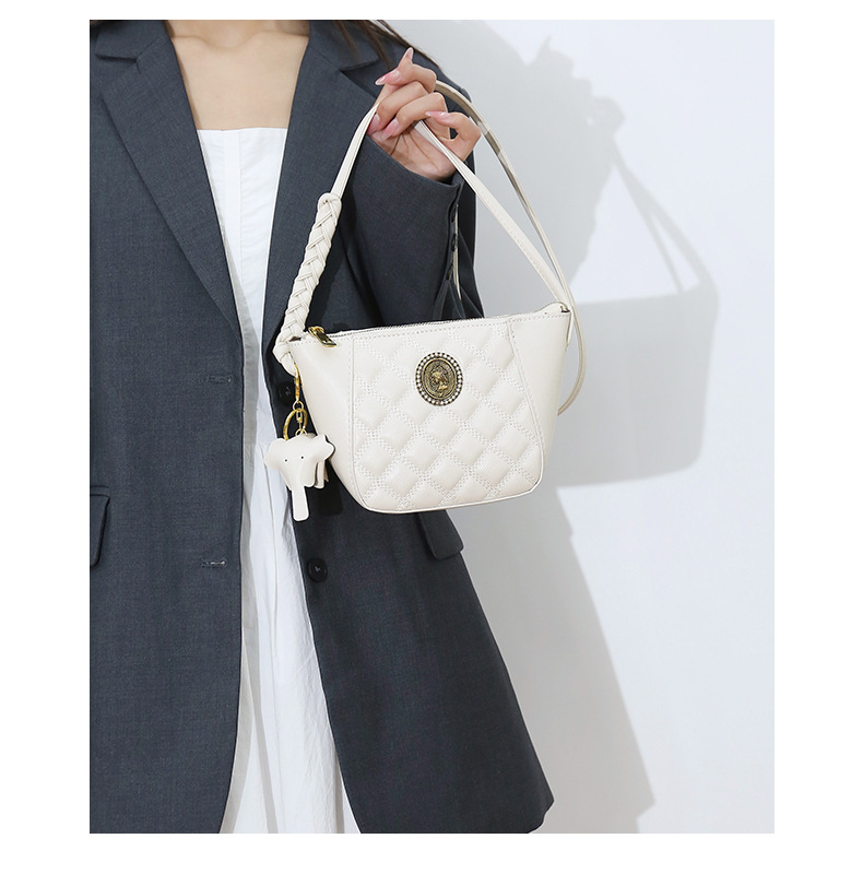 [Bag®]👜Ελαφρύ, πολυτελές bucket bag με υφή υψηλής ποιότητας💗💃 Τσάντα χιαστί χιαστί με διαμαντένια γραμμή κεντήματος με μικρό ελέφαντα😍