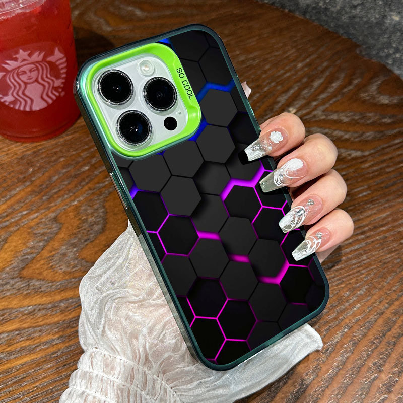 Νέα θήκη Premium Honeycomb Cube για iPhone Μοντέρνας μάρκας, αντικραδασμική, εύχρηστη με παγωμένη οθόνη, κατάλληλη για iPhone 16/15/14/13/12/11/16 Pro Max/15 Pro Max/Plus/X/XS/XR/XS