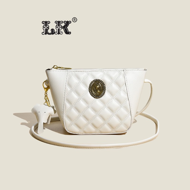 [Bag®]👜Ελαφρύ, πολυτελές bucket bag με υφή υψηλής ποιότητας💗💃 Τσάντα χιαστί χιαστί με διαμαντένια γραμμή κεντήματος με μικρό ελέφαντα😍