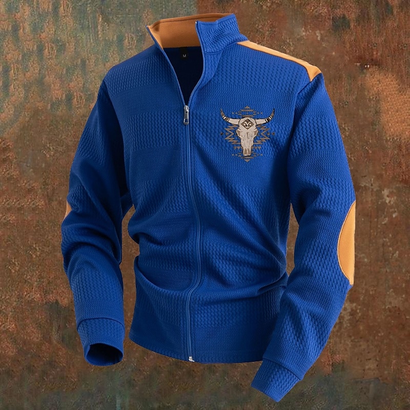 Ανδρικό ελαφρύ μπουφάν Casual Jacket Καθημερινά Διακοπές Αναπνεύσιμο στρώμα Ζακάρ Τσέπης Φθινοπωρινό και Χειμώνα Color Block Αντιλόπη Μόδα Κλασικό Κολάρο με βάση